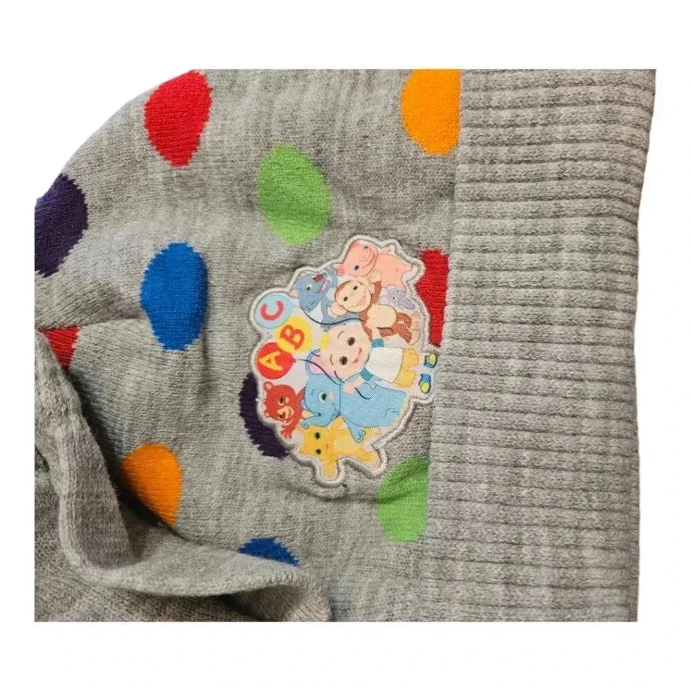 Cocomelon Unisex Grey Winter Beanie Hat and Mitten Set
